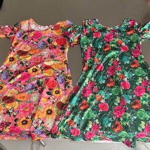 LuLaRoe Pink and Yellow Floral Dress